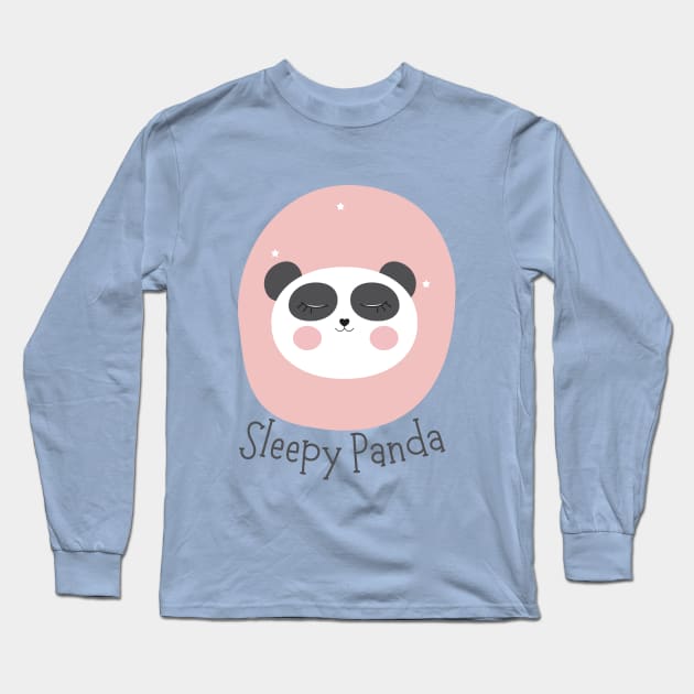 Sleepy Panda Long Sleeve T-Shirt by Poula_Romany